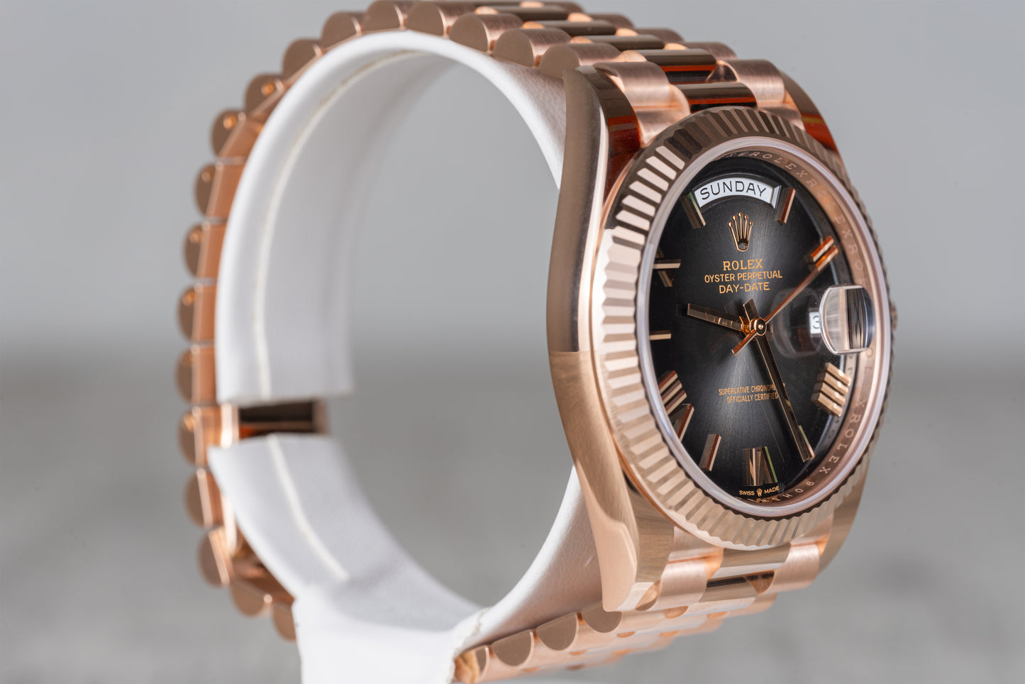 Rolex Day-Date Presidential Rose Gold Ombre Smoked Dial 2025 Brand New 228235