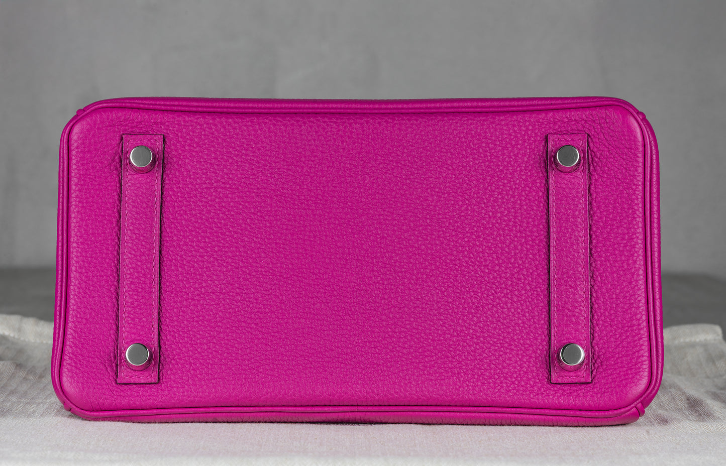Hermès B25 Birkin 25 Retourne Bag in Rose Poupre Togo Leather with Palladium Hardware