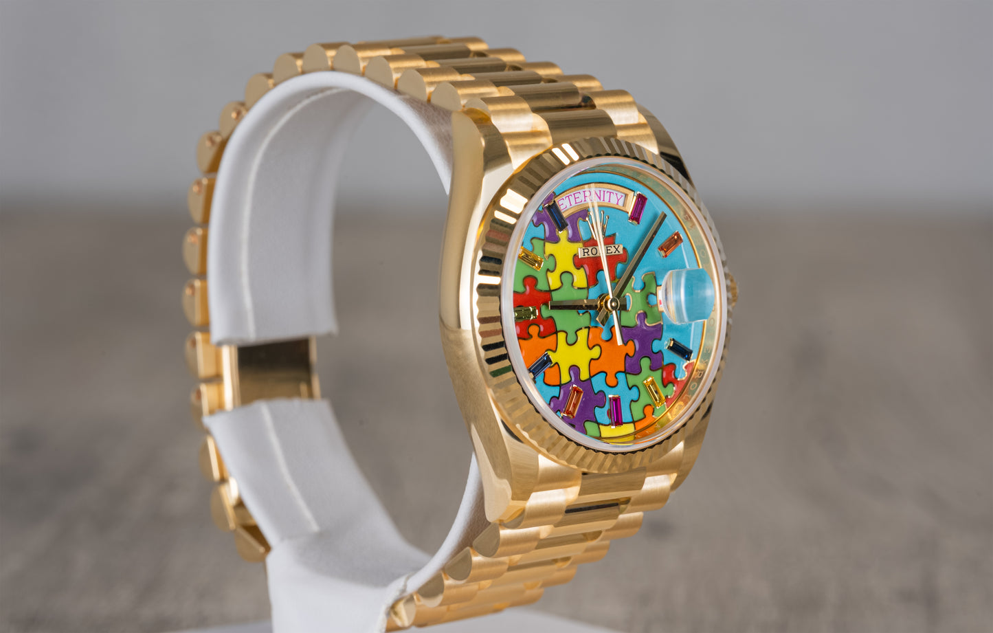 Rolex Day-Date 36 President Yellow Gold Jigsaw Emoji Puzzle Dial 128238