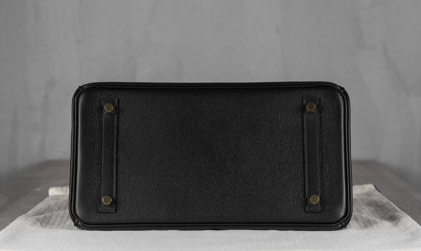 Hermès B30 Birkin 30 Sellier Bag in Noir Epsom Leather with Gold Hardware