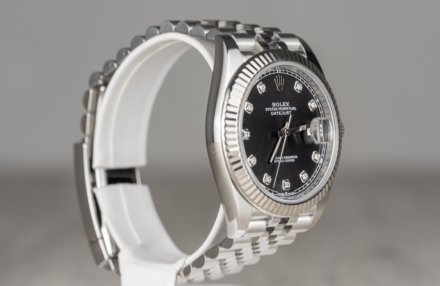 Rolex Datejust 41mm Fluted Bezel Black Diamond Dial Jubilee - 126334 - 2021