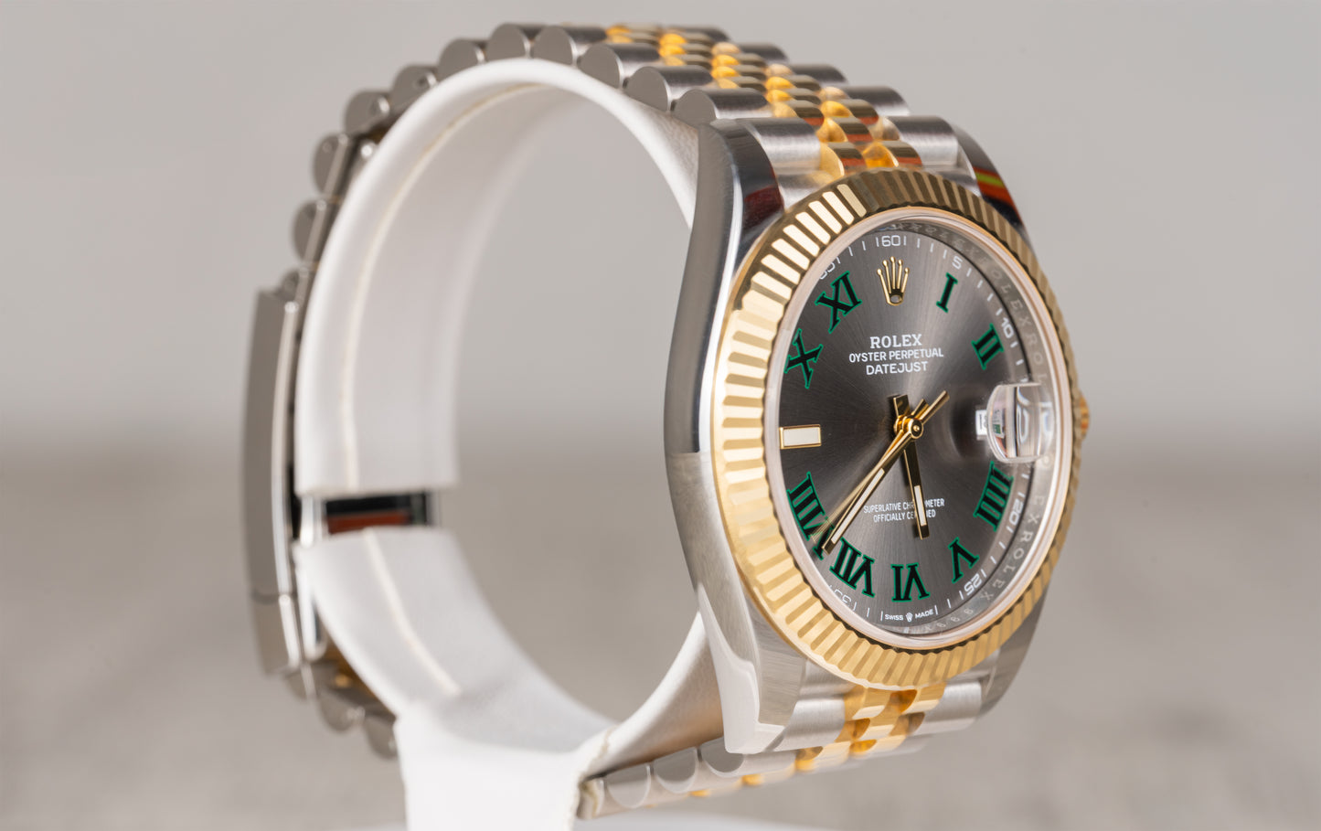Rolex Datejust Two-Tone Yellow Gold & Stainless Steel Grey Roman Wimbledon Dial 126333