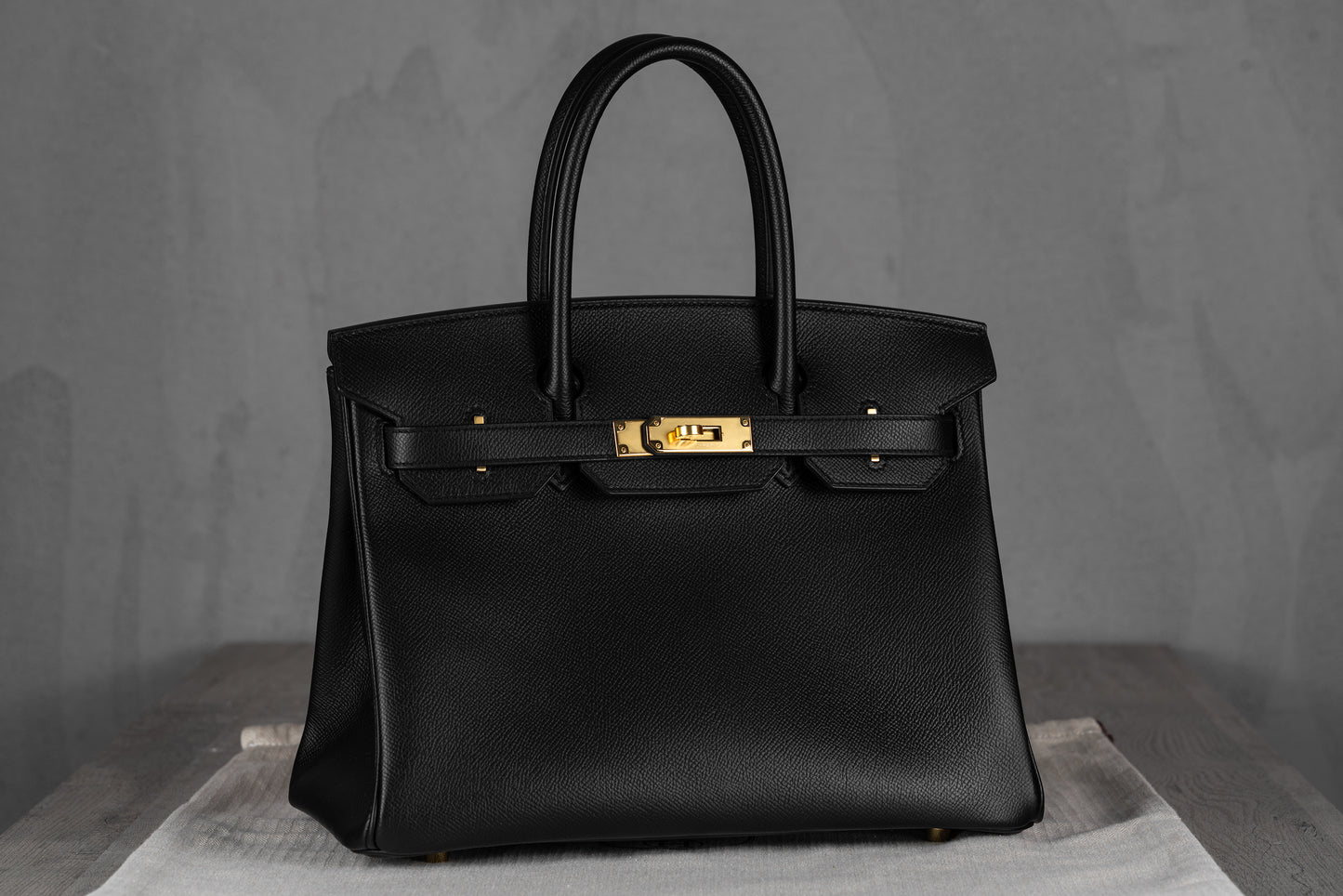 Hermès B30 Birkin 30 Sellier Bag in Noir Epsom Leather with Gold Hardware