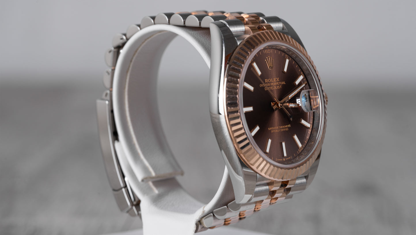Rolex Datejust 41mm 18K Rose Gold With Chocolate Dial 126331