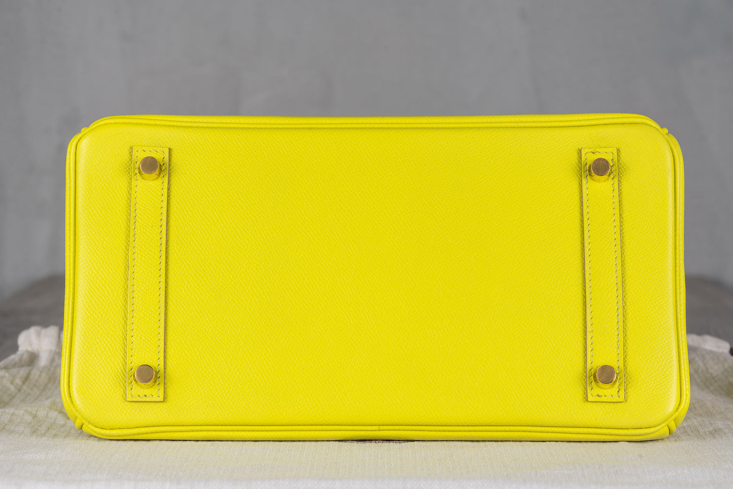 Hermès B30 Birkin 30 Retourne Bag in Lime Epsom Leather with Gold Hardware