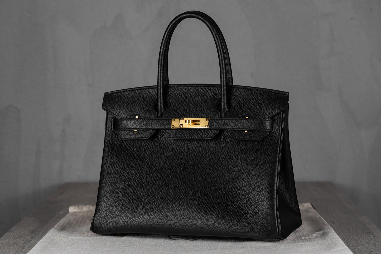 Hermès B30 Birkin 30 Sellier Bag in Noir Epsom Leather with Gold Hardware