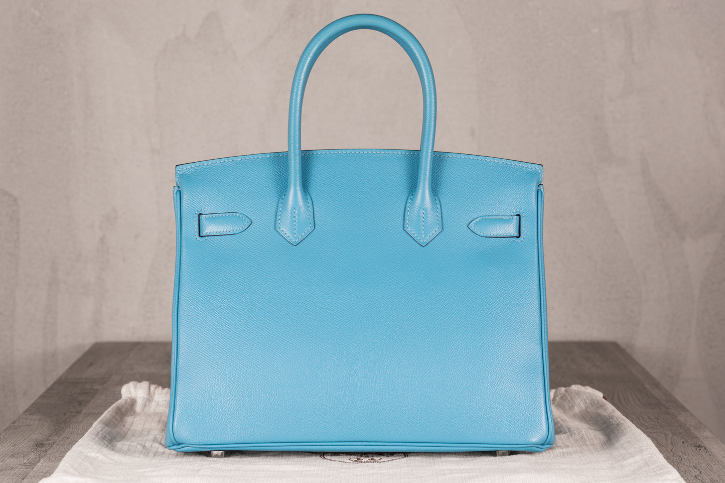 Hermès B30 Birkin 30 Retourne Bag in Blue De Nord Epsom Leather with Palladium Hardware