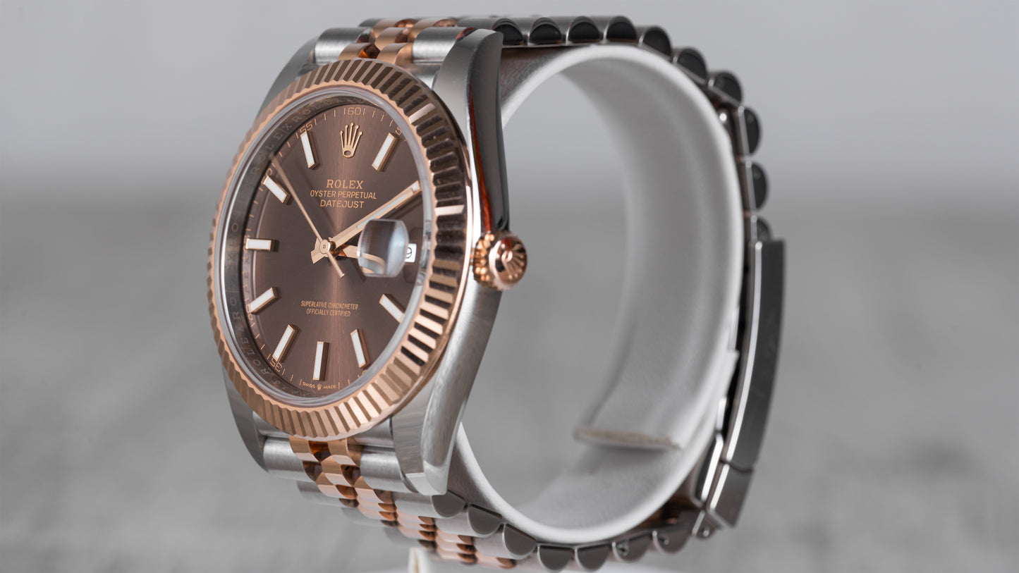 Rolex Datejust 41mm 18K Rose Gold With Chocolate Dial 126331