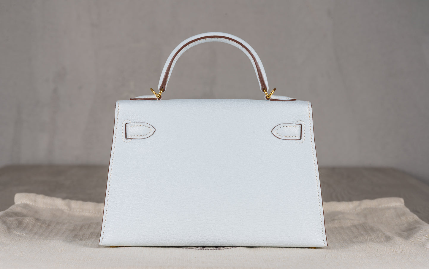Hermès K20 Mini Kelly II 20 Sellier Bag in Blue Chevre Leather with Gold Hardware
