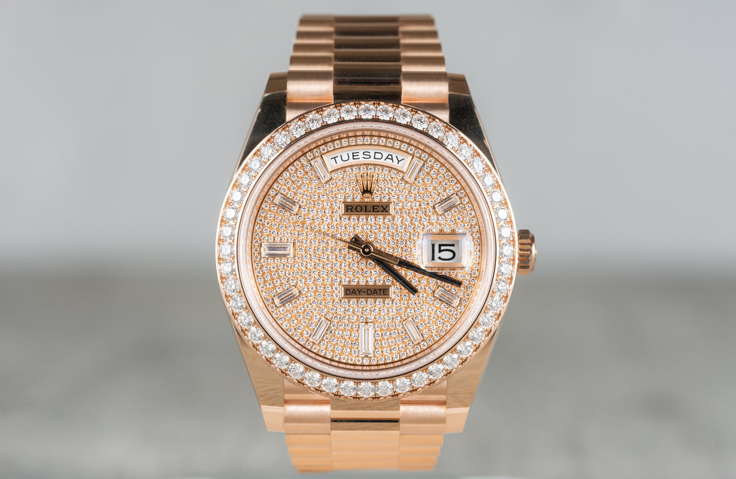 Rolex Presidential Day-Date Rose Gold 2023 228345RBR Pave