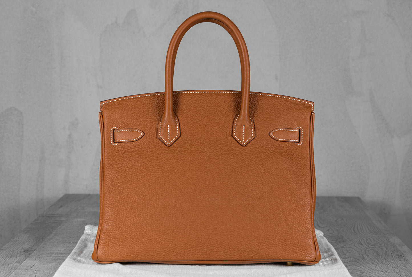Hermès B30 Birkin 30 Retourne Bag in Gold Togo Leather with Gold Hardware