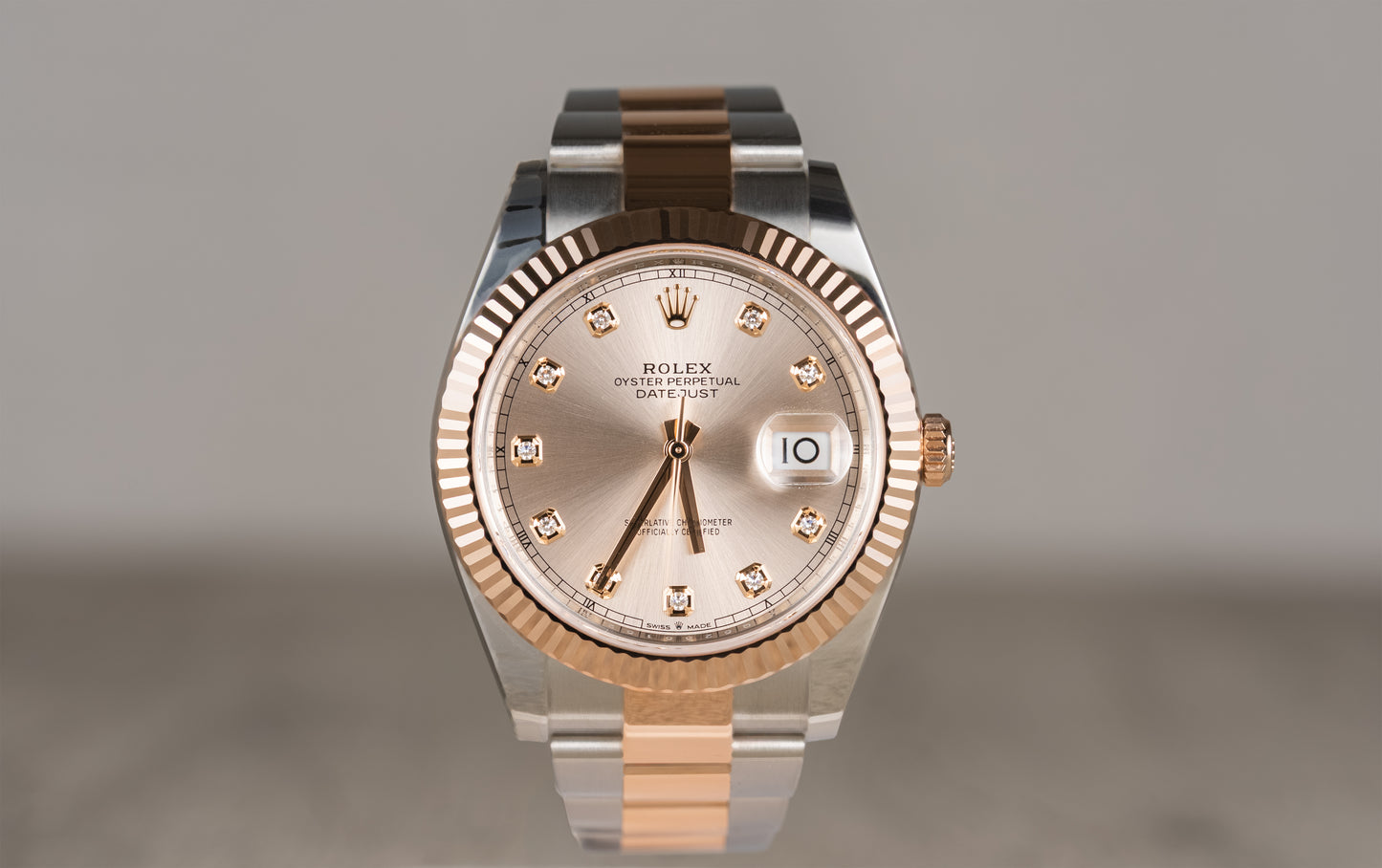 Rolex Datejust Rose Two Tone Sun Dust Diamond Dial Fluted - 126331 - 2024