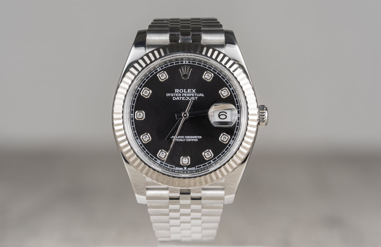 Rolex Datejust 41mm Fluted Bezel Black Diamond Dial Jubilee - 126334 - 2021