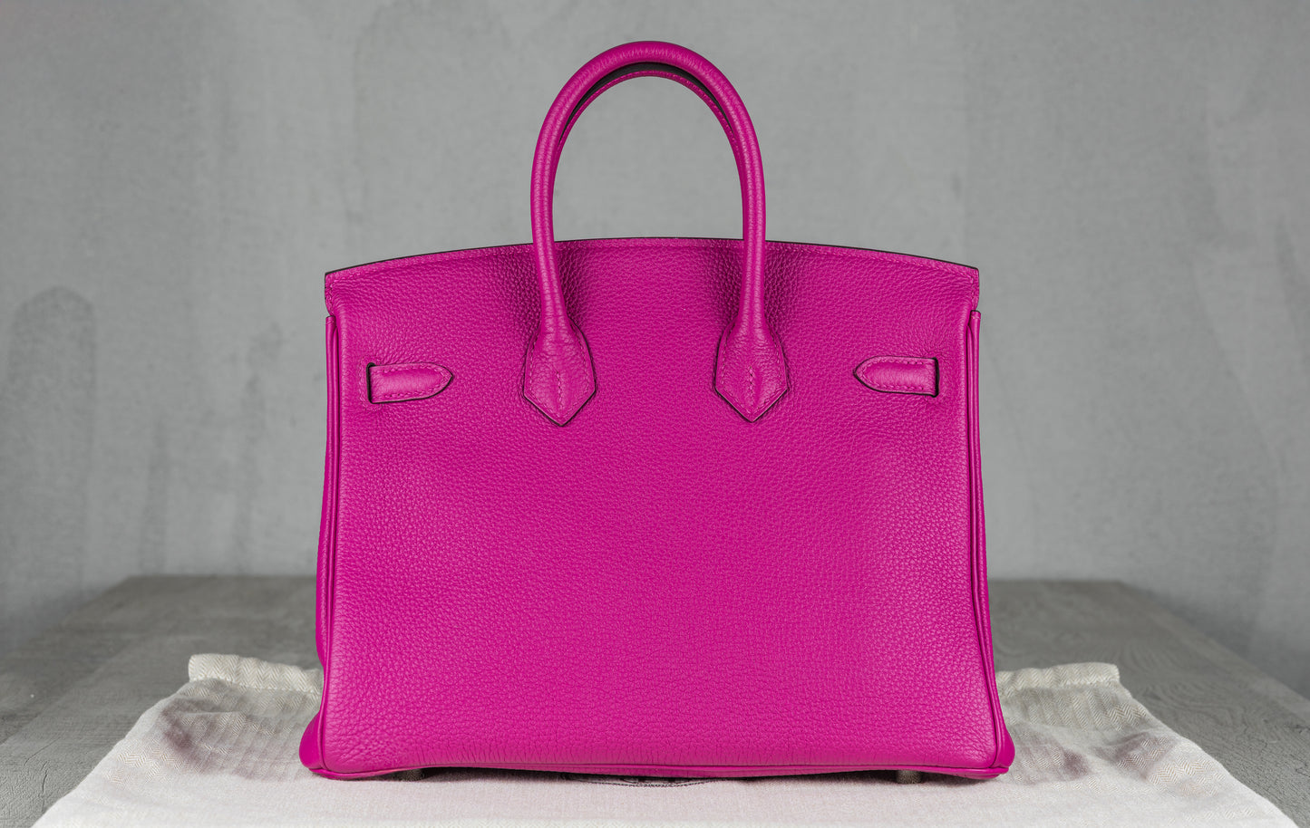 Hermès B25 Birkin 25 Retourne Bag in Rose Poupre Togo Leather with Palladium Hardware
