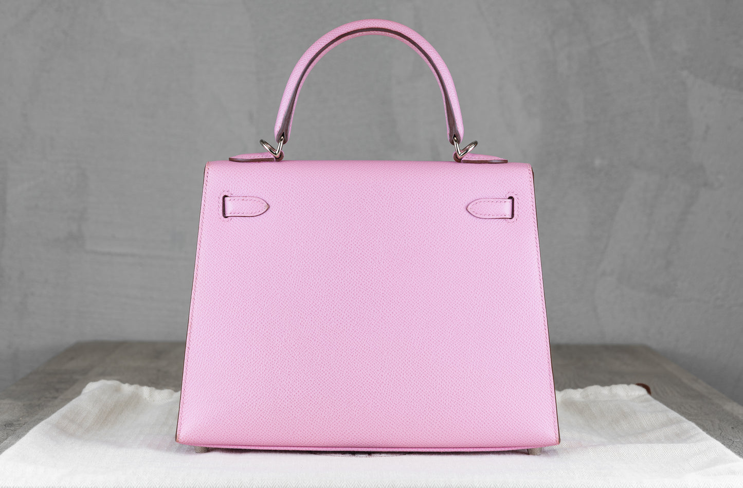 Hermès K25 Kelly II 25 Sellier Bag in Mauve Sylvester Epsom Leather U Stamp with Palladium Hardware