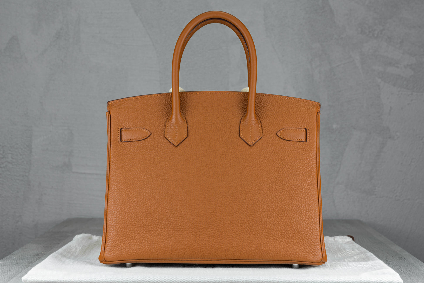 Hermès B30 Birkin 30 Retourne Bag in Officer Gold Togo Leather with Palladium Hardware