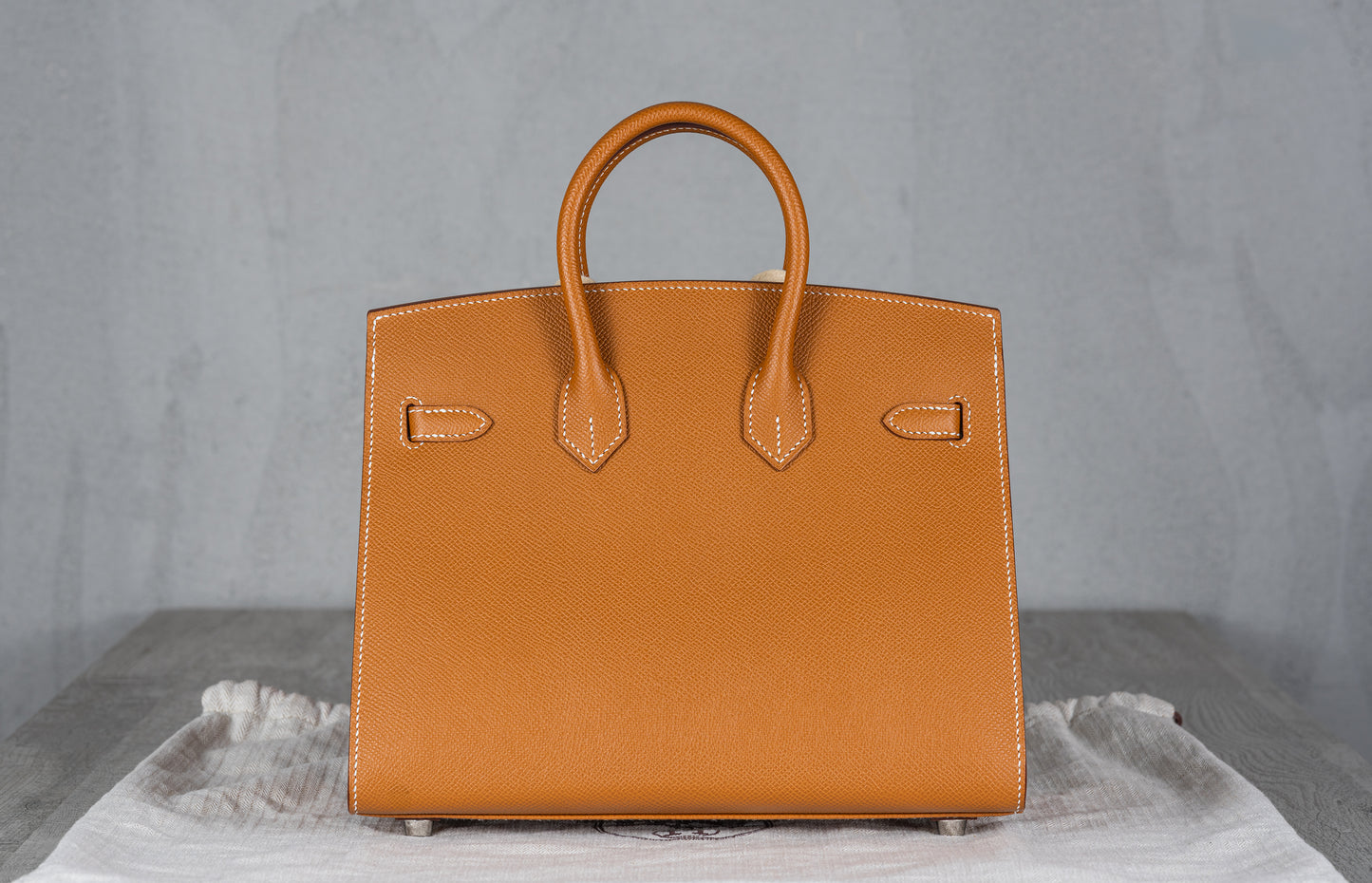 Hermès B25 Birkin 25 Sellier Bag in Gold Epsom Leather with Palladium Hardware