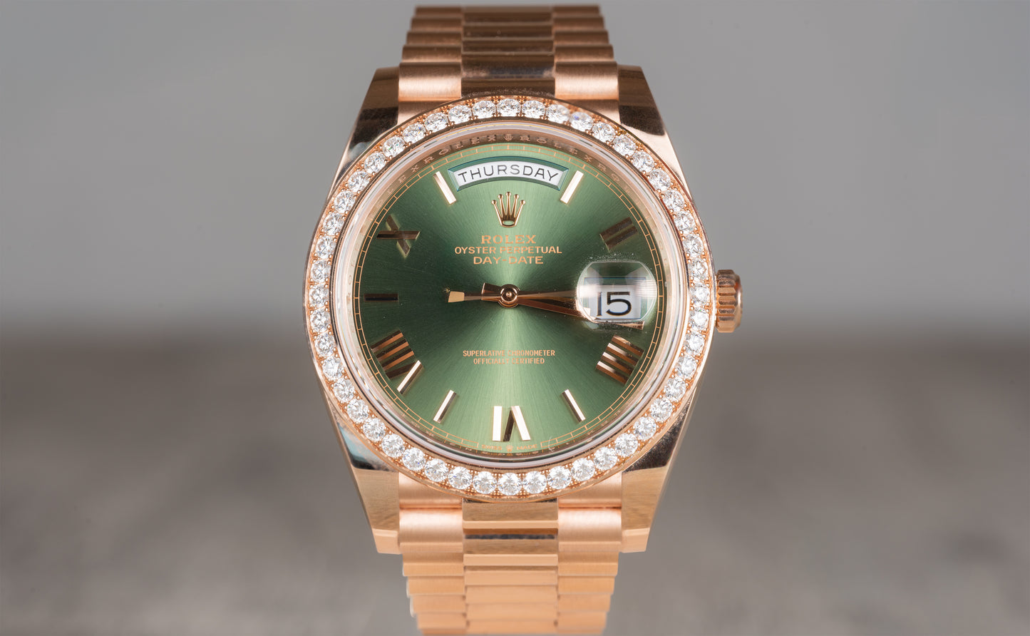 Rolex Presidential Day Date Factory Diamond Bezel 2023 22835RBR