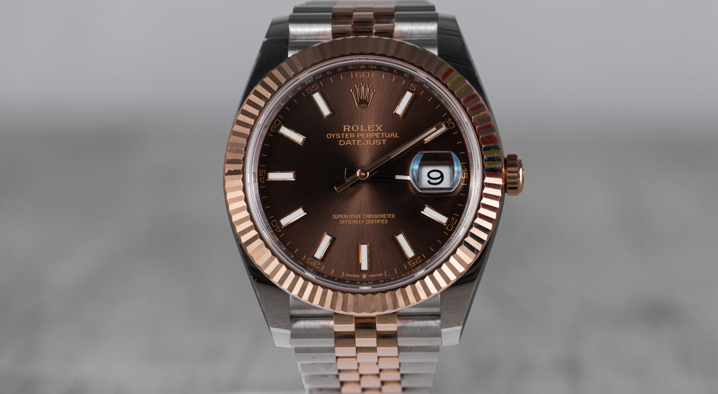 Rolex Datejust 41mm 18K Rose Gold With Chocolate Dial 126331