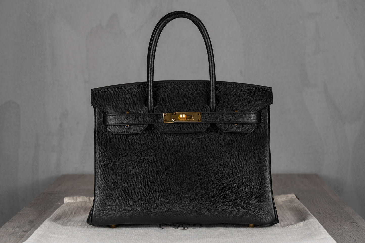 Hermès B30 Birkin 30 Sellier Bag in Noir Epsom Leather with Gold Hardware