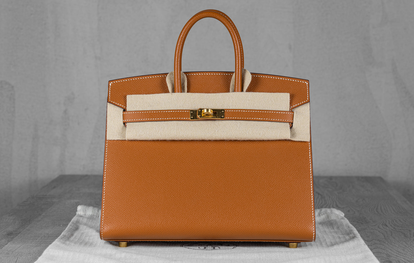 Hermès B25 Birkin 25 Sellier Bag in Gold Epsom Leather with Gold Hardware