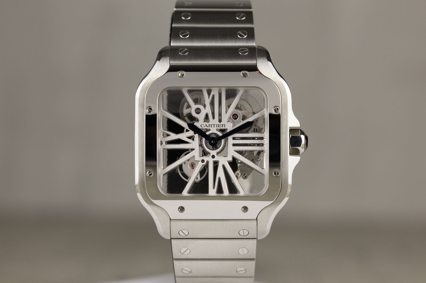Cartier WHSA0033 Santos De Cartier Stainless Steel Skeleton Dial