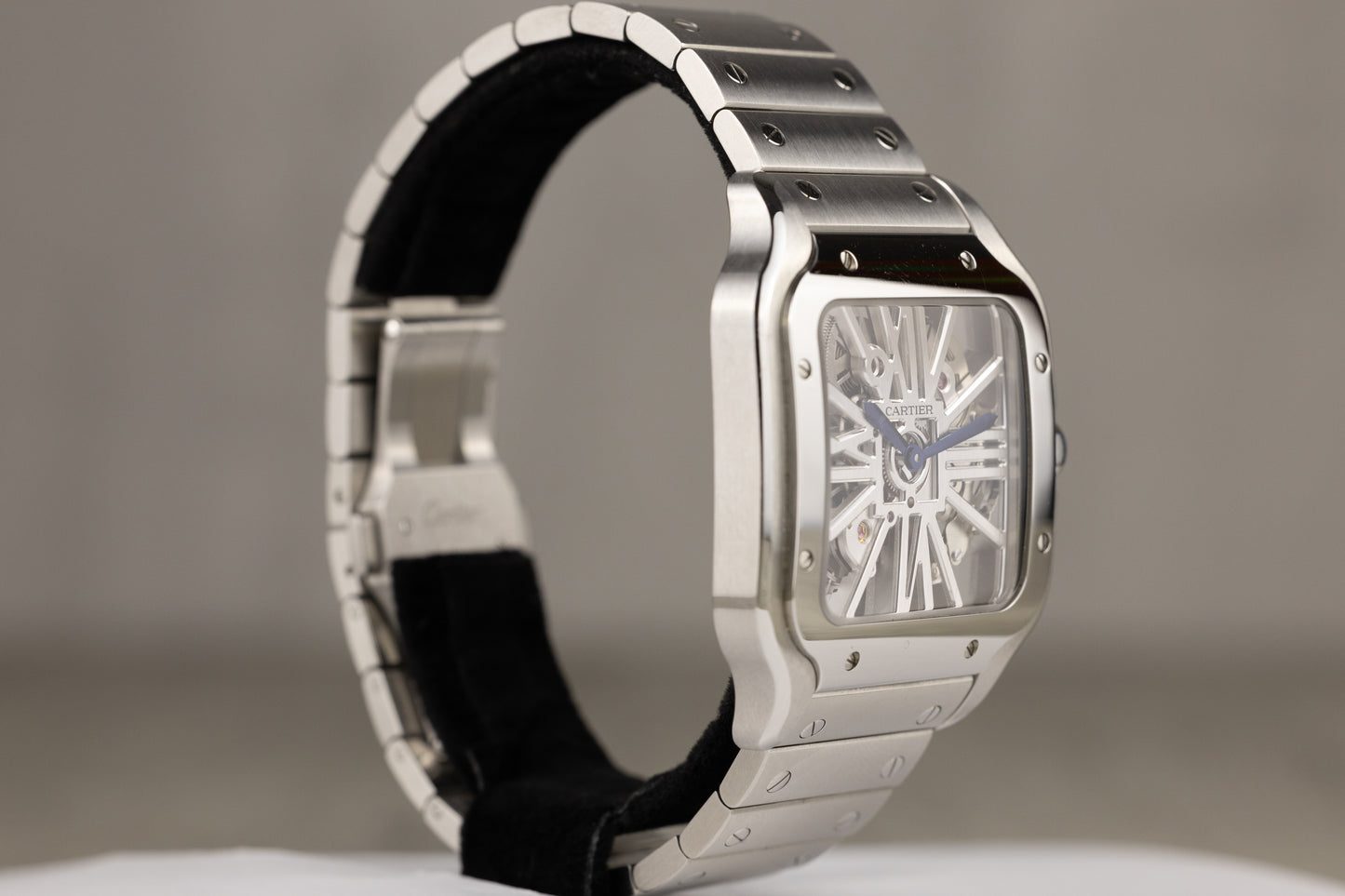 Cartier WHSA0033 Santos De Cartier Stainless Steel Skeleton Dial