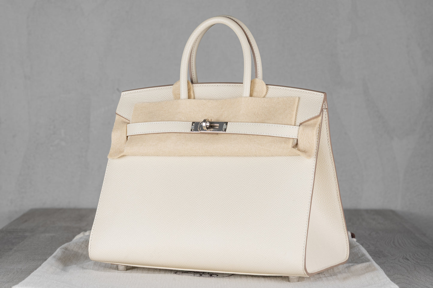Hermès B25 Birkin 25 Sellier Bag in Gris Pale Epsom Leather w/ Palladium Hardware