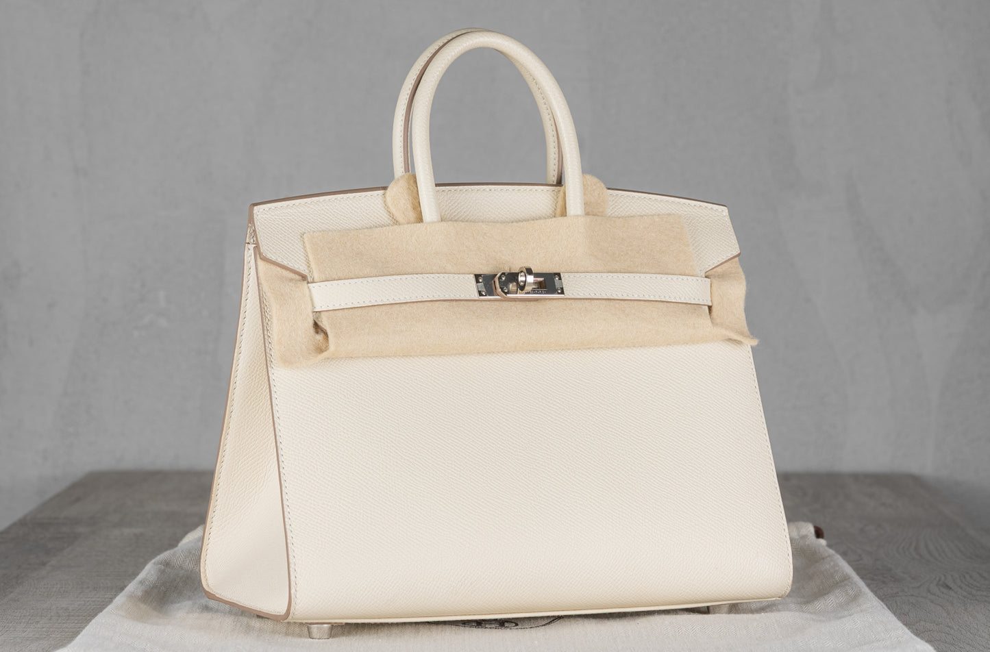 Hermès B25 Birkin 25 Sellier Bag in Gris Pale Epsom Leather w/ Palladium Hardware