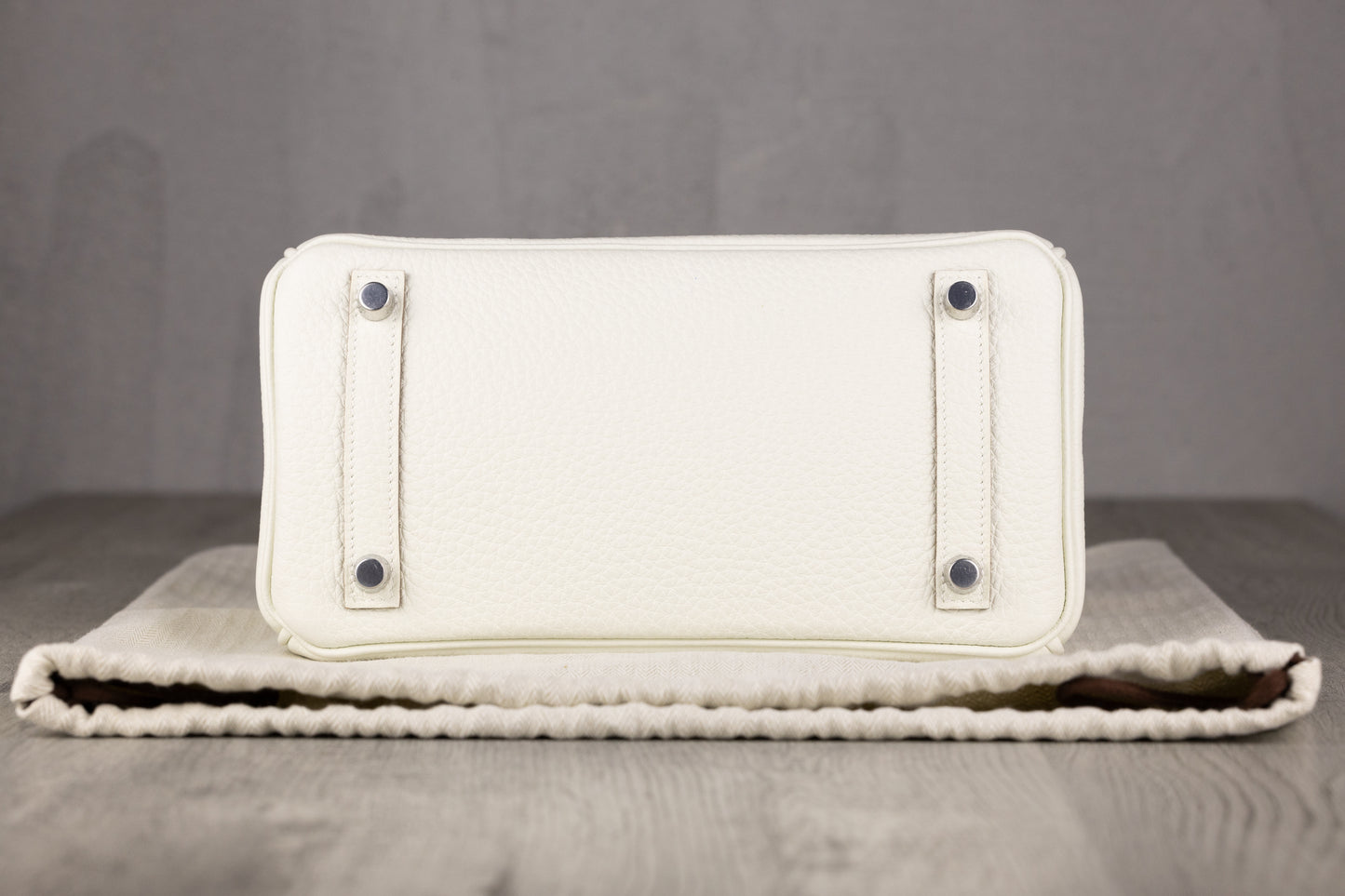 Hermès B25 Birkin 25 Retourne Bag in Mushroom Togo Leather with Palladium Hardware B Stamp