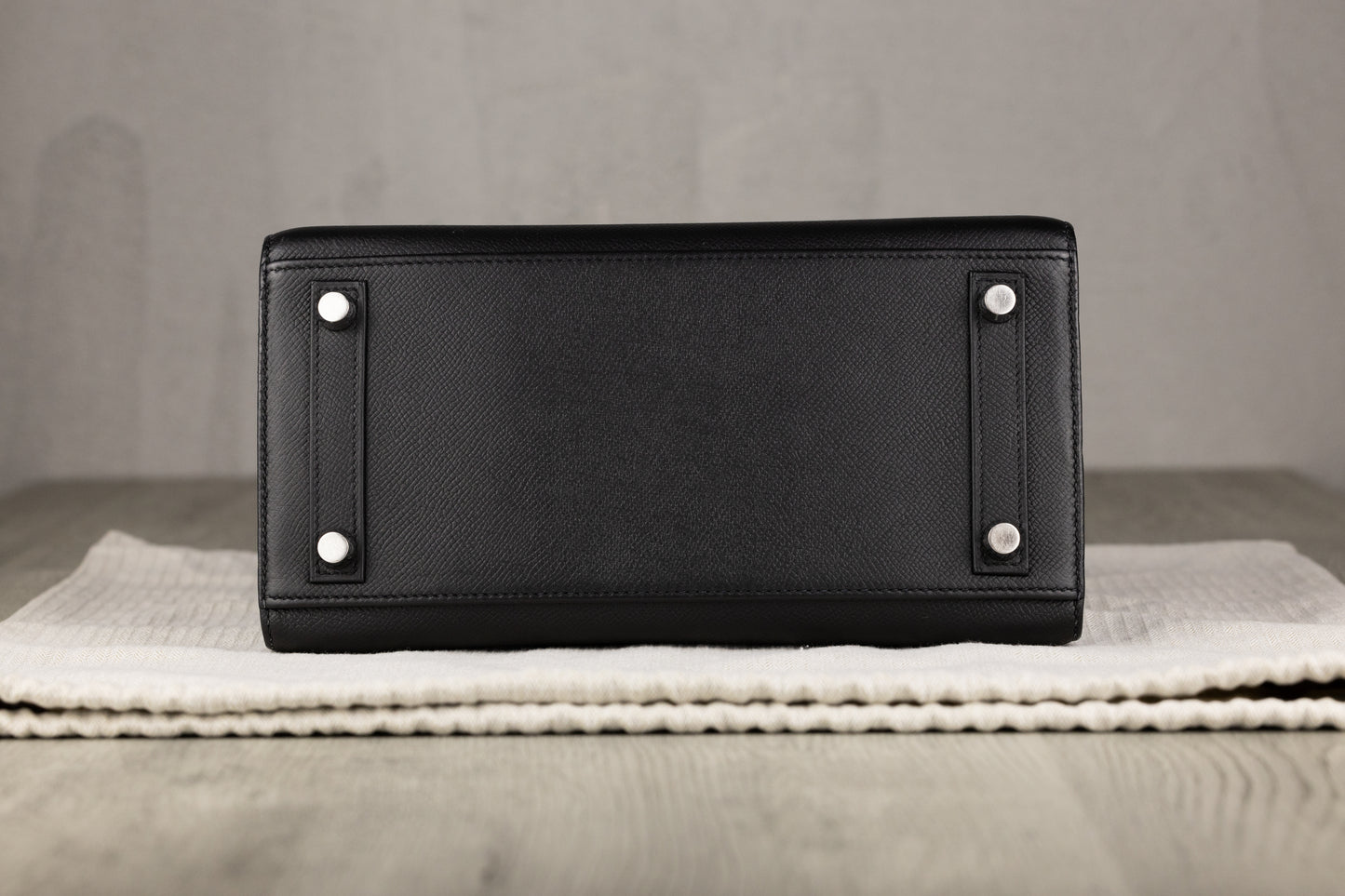Hermès B25 Birkin 25 Sellier Bag in Black Epsom Leather with Palladium Hardware