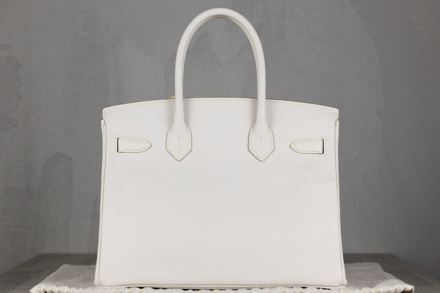 Hermès B30 Birkin 30 Retourne Bag in Gris Pale Epsom Leather with Gold Hardware