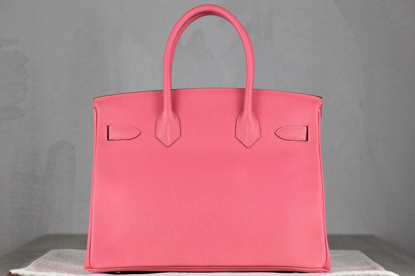 Hermès B30 Birkin 30 Retourne Bag in Rose Azalee Epsom Leather with Gold Hardware
