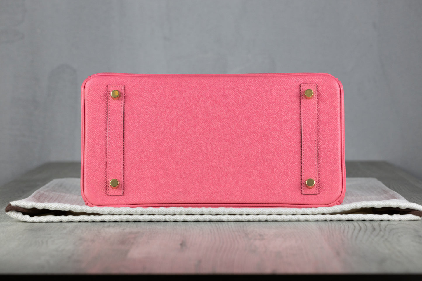 Hermès B30 Birkin 30 Retourne Bag in Rose Azalee Epsom Leather with Gold Hardware