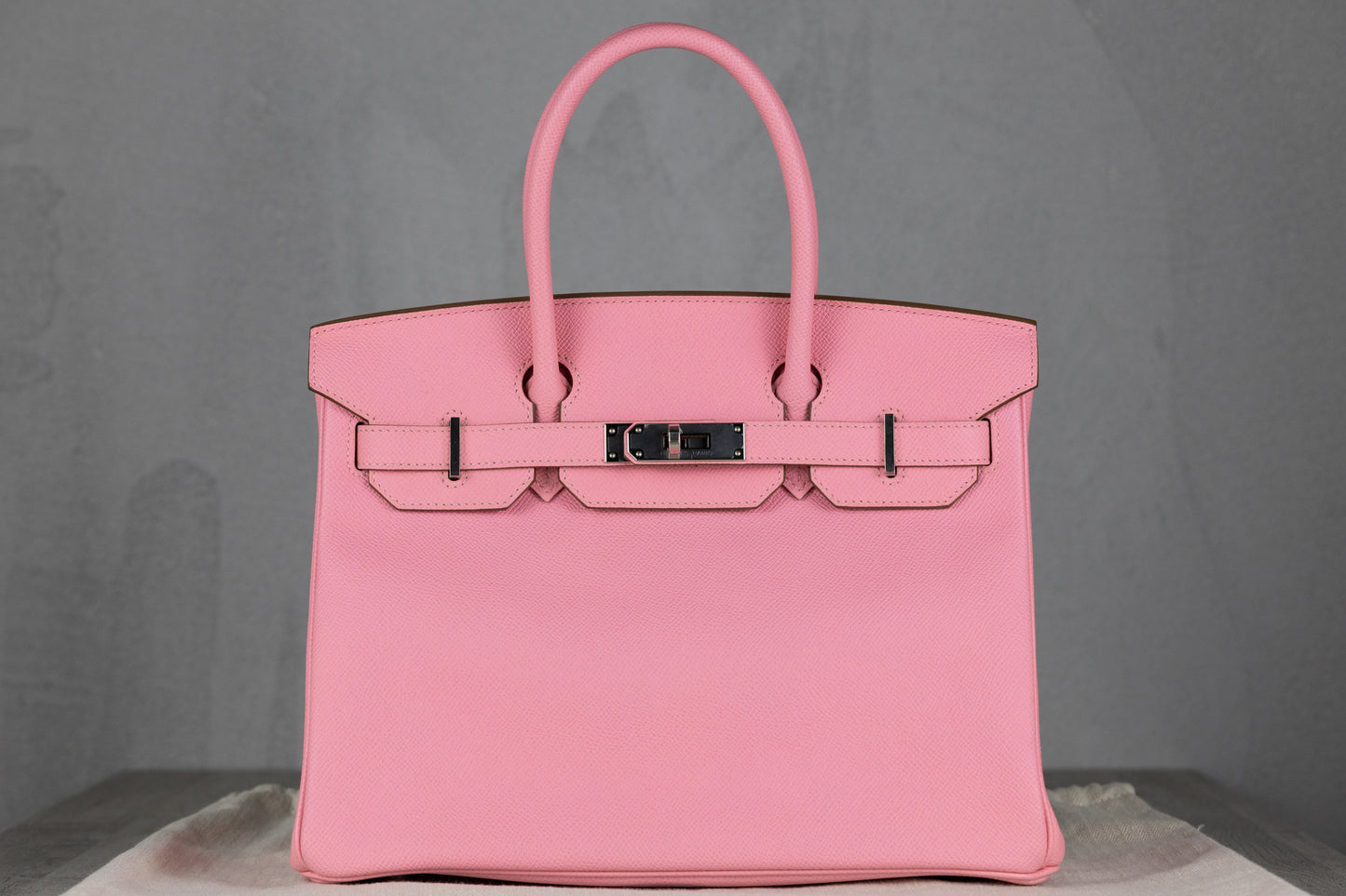 Hermès B30 Birkin 30 Retourne Bag in Rose Confetti Epsom Leather with Palladium Hardware A Stamp