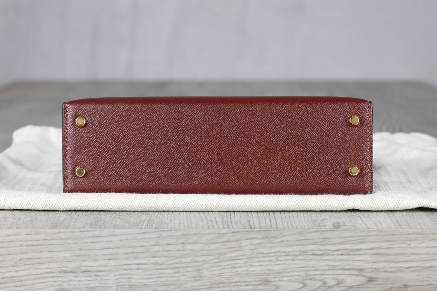 Hermès K20 Mini Kelly II 20 Sellier Bag in Burgundy Epsom Leather with Gold Hardware