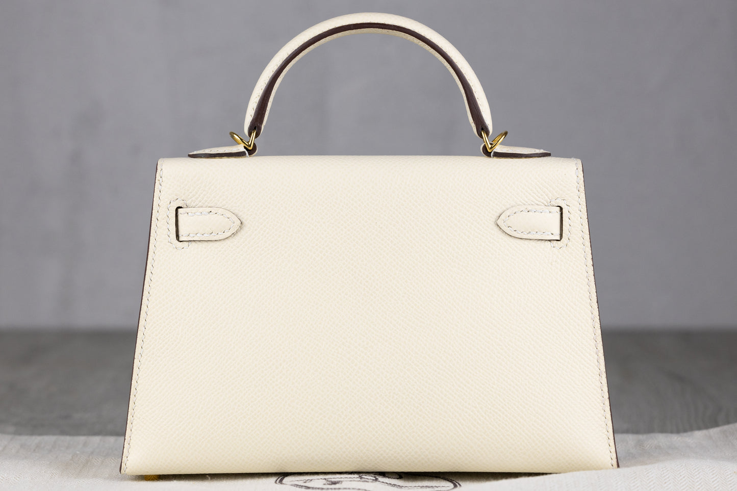 Hermès K20 Mini Kelly II 20 Sellier Bag in Nata Epsom Leather with Gold Hardware