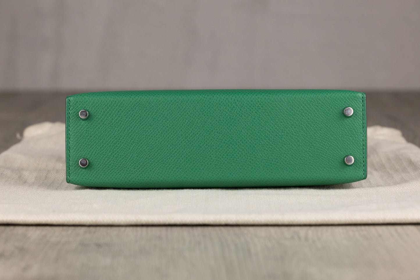 Hermès K20 Mini Kelly II 20 Sellier Bag in Vert Vertigo Epsom Leather with Palladium Hardware