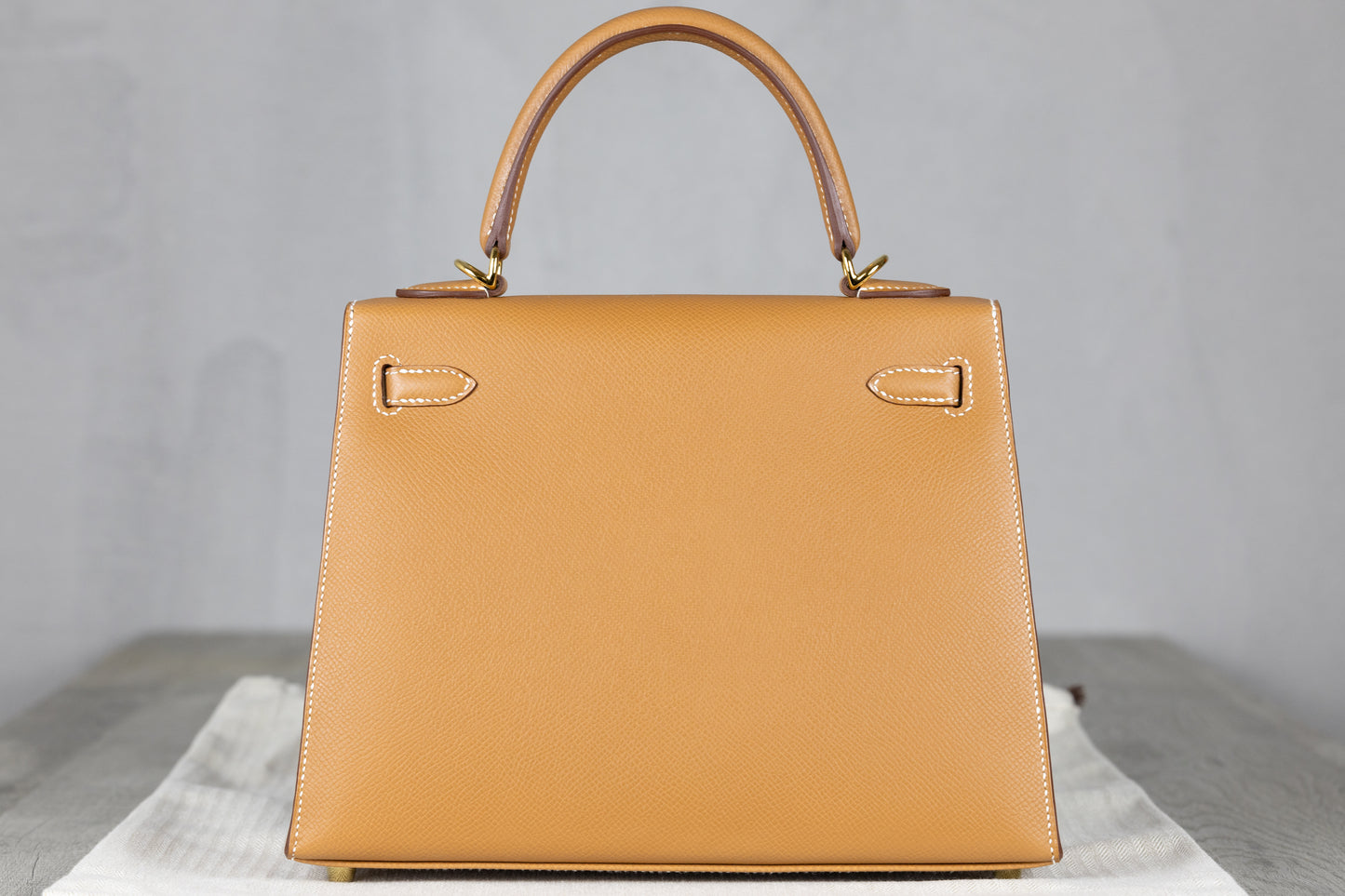 Hermès K25 Kelly II 25 Sellier Bag in Gold Brown Epsom Leather with Gold Hardware