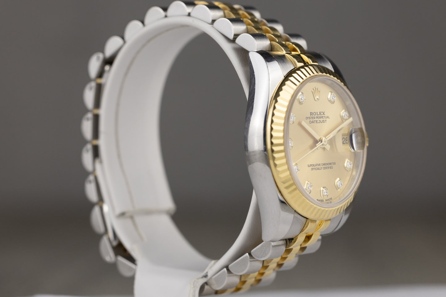 Rolex 178273 Datejust 31 Yellow Gold/Stainless Steel Champagne Diamond Dial