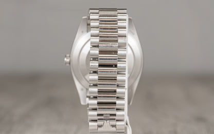 Rolex Day-Date Presidential Platinum Fluted Arabic Ice Dial 228236