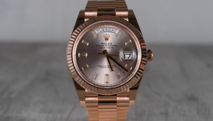 Rolex Oyster Perpetual Day-Date Rose Gold with Sundust Dial 228235