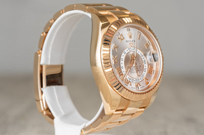 Rolex Sky Dweller Rose Gold Sun Dust Roman Dial 326935