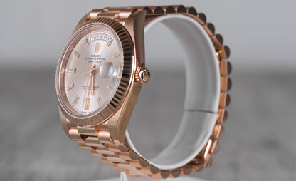 Rolex Oyster Perpetual Day-Date Rose Gold with Sundust Dial 228235