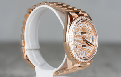 Rolex Presidential Day-Date Rose Gold 2023 228345RBR Pave