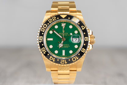 Rolex Yellow Gold GMT-Master II Green 116718