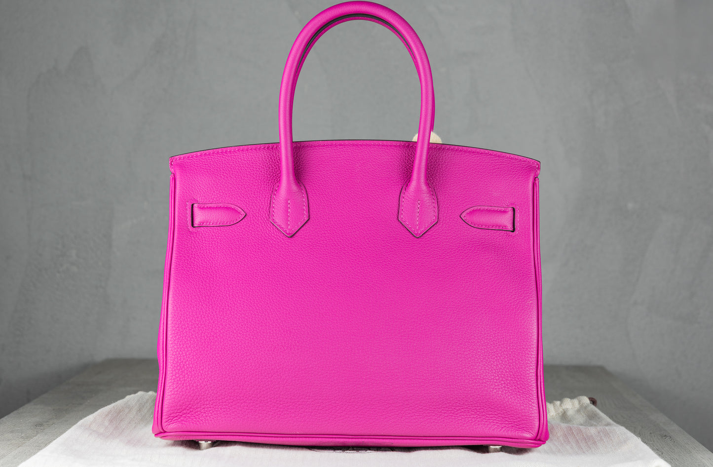 Hermès B30 Birkin 30 Retourne Bag in Rose Poupre in Togo Leather with Palladium Hardware