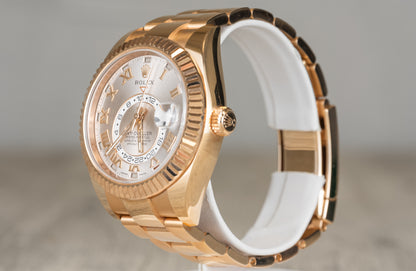 Rolex Sky Dweller Rose Gold Sun Dust Roman Dial 326935