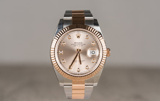 Rolex Datejust Rose Two Tone Sun Dust Diamond Dial Fluted - 126331 - 2024
