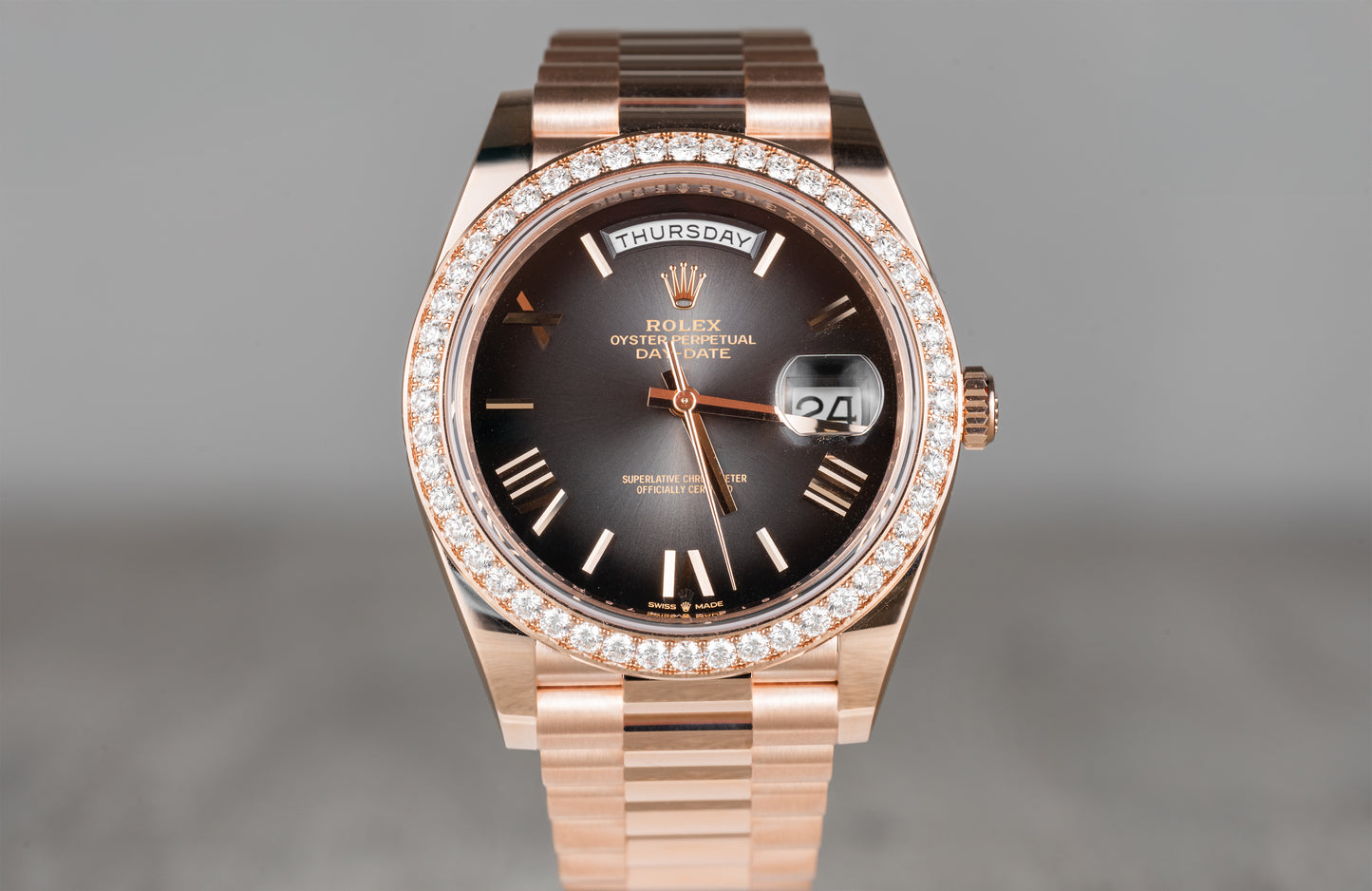 Rolex Day Date Rose Ombre Smoked Dial 2025 228235